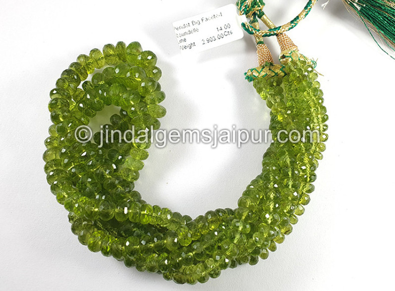 Peridot Big Faceted Roundelle Shape Beads