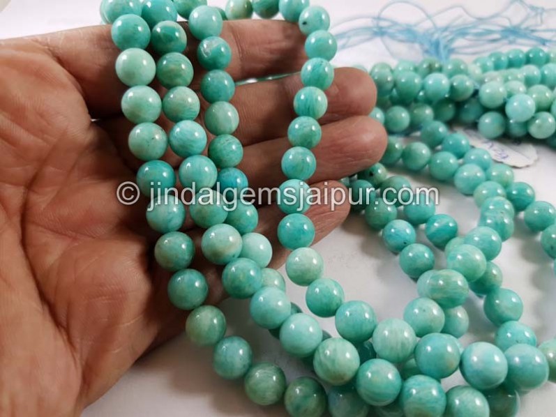 Amazonite Smooth Round Beads