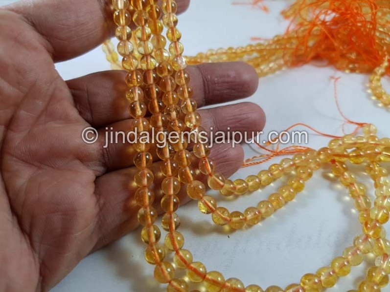 Citrine Smooth Round Beads