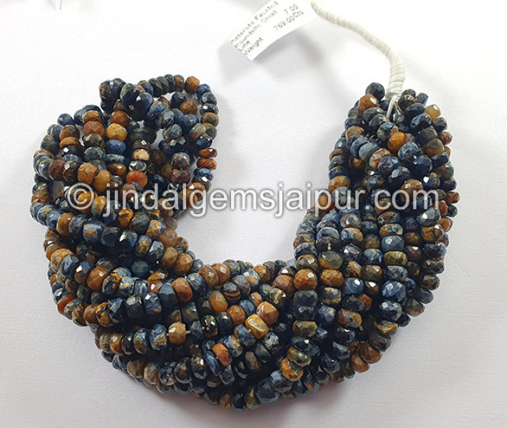 Pietersite Faceted Roundelle Shape Small Beads