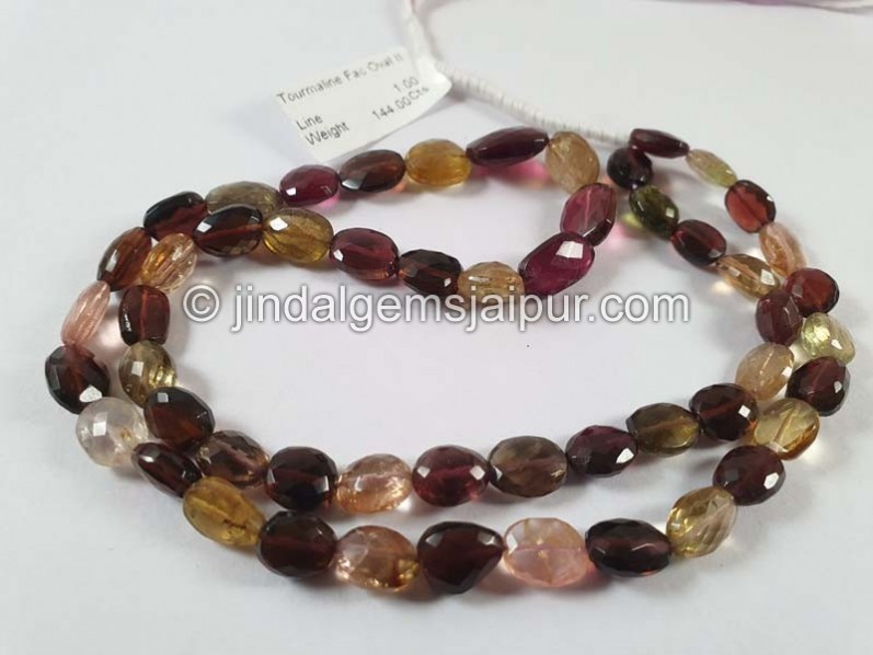Tourmaline Faceted Oval Beads