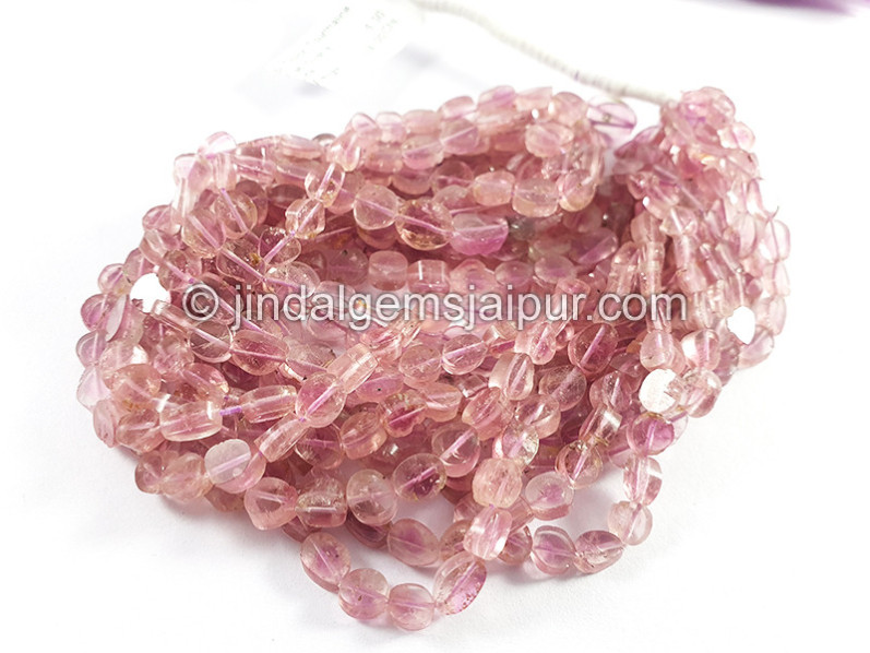 Bi Color Tourmaline Flat Oval Shape Beads