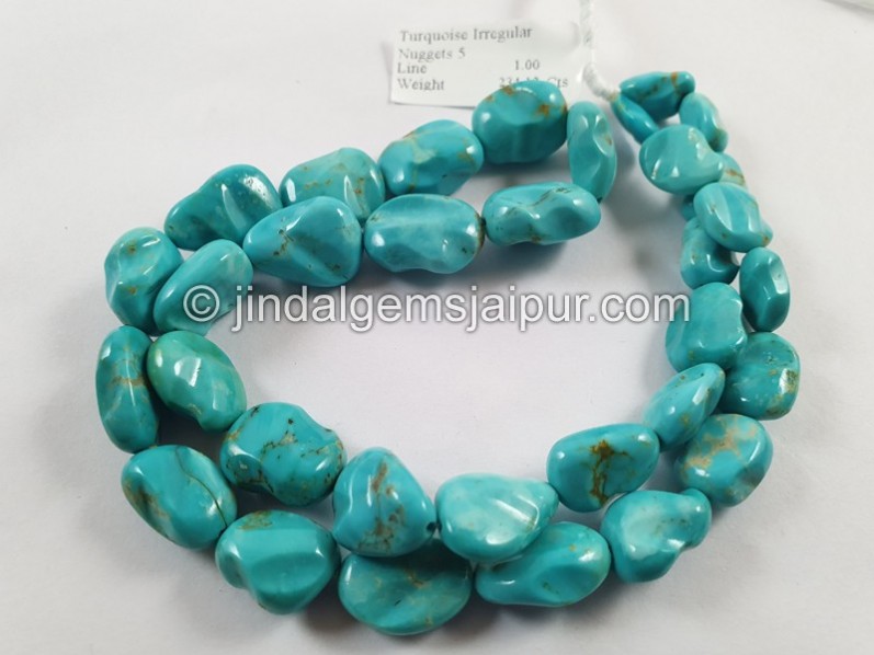 Golden Spiderweb Turquoise Irregular Nugget Beads