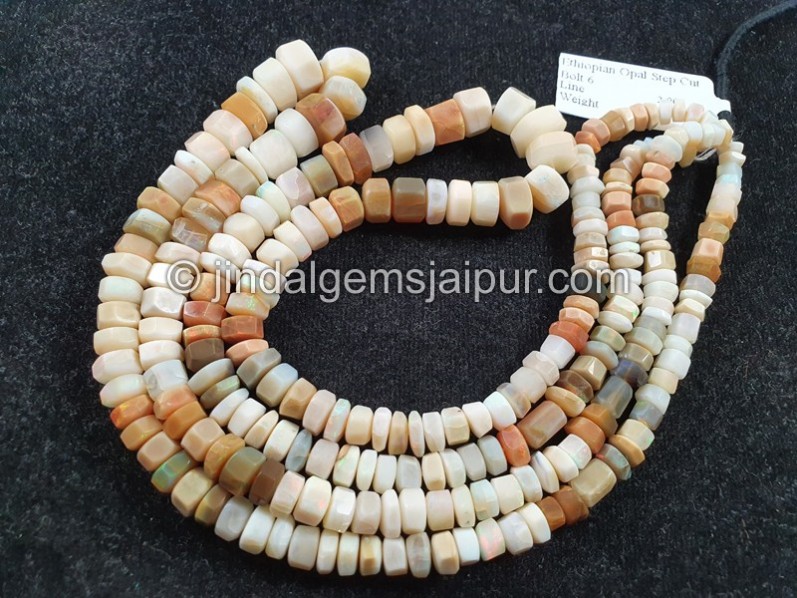 Multi Ethiopian Step Cut Bolt Beads
