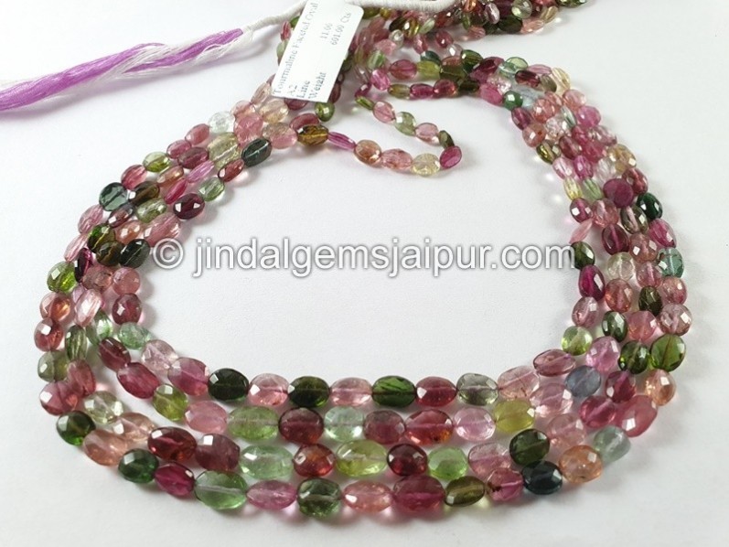 Tourmaline Faceted Oval Beads