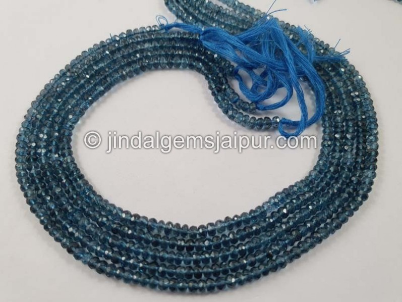 London Blue Topaz Faceted Roundelle Beads