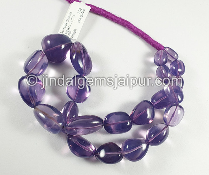 Scorolite Or Lavender Quartz Smooth Nuggets Shape Beads