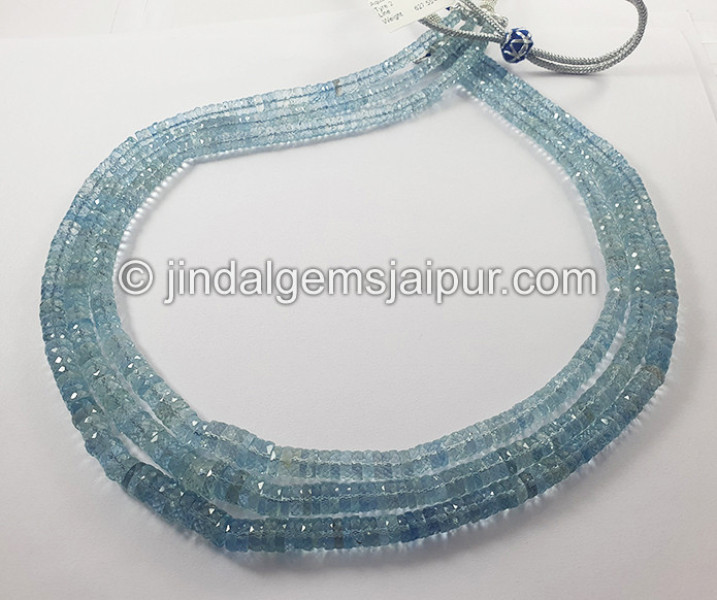 Aquamarine Faceted Tyre Shape Beads