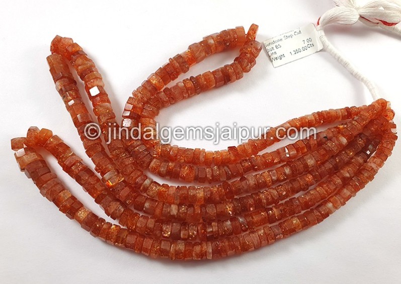 Sunstone Step Cut Bolt Shape Beads