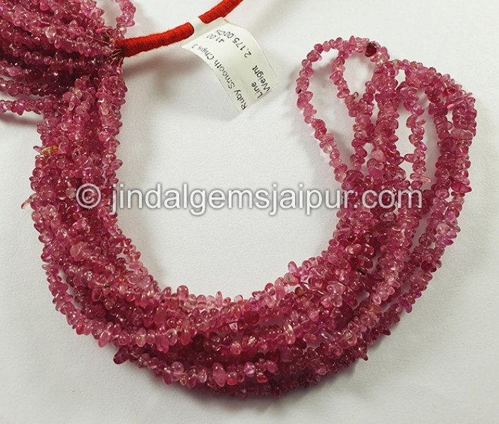 Ruby Smooth Chips Shape Beads