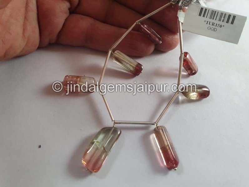 Bi Color Tourmaline Smooth Nugget Beads