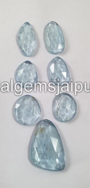 Aquamarine Rose Cut Slices