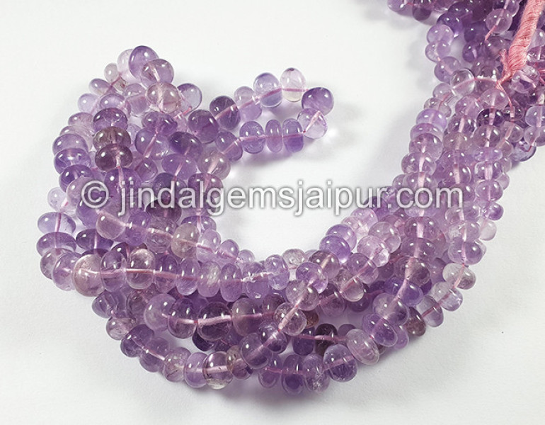 Pink Amethyst Smooth Roundelle Shape Beads