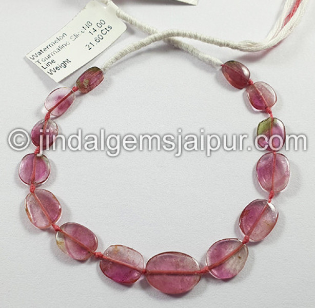 Watermelon Tourmaline Slices Shape Beads
