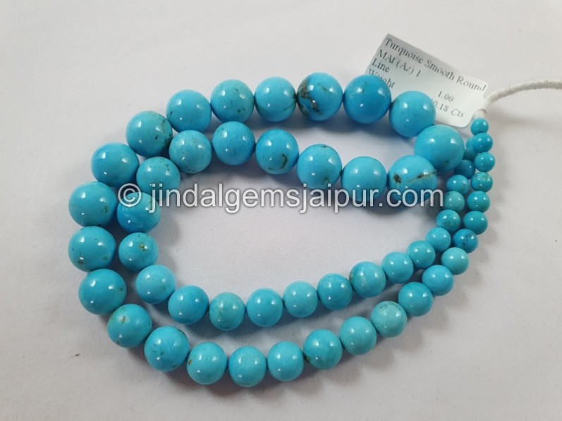 Turquoise Smooth Round Ball Beads