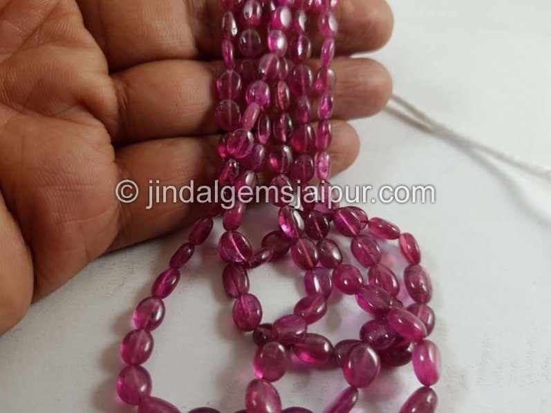 Rubellite Smooth Oval Beads