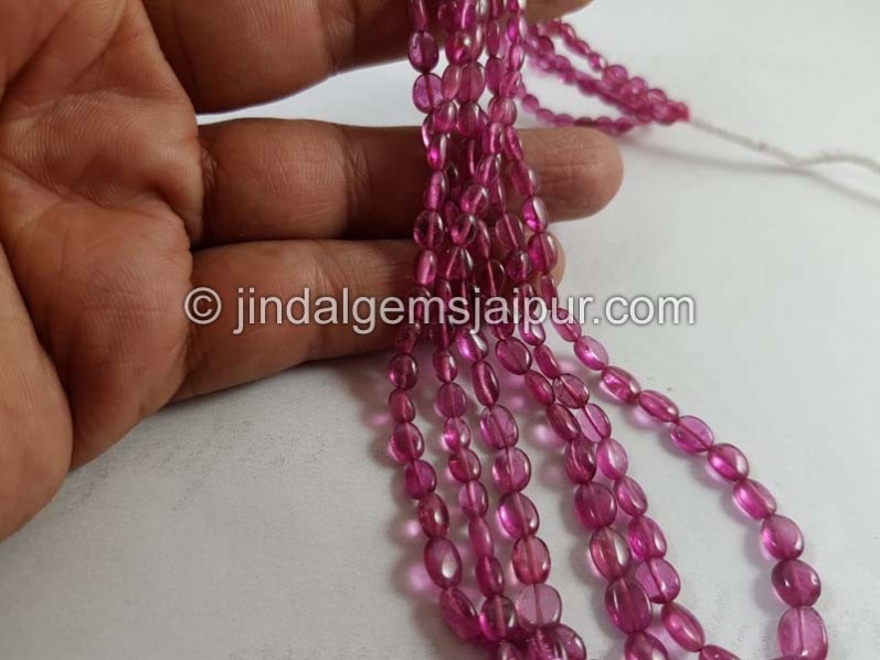 Rubellite Tourmaline Smooth Oval Beads