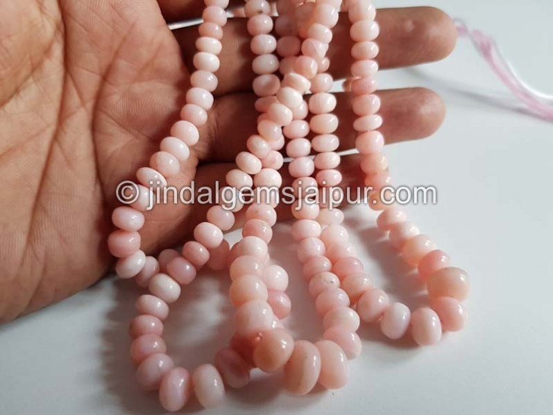 Pink Opal Smooth Roundelle Beads
