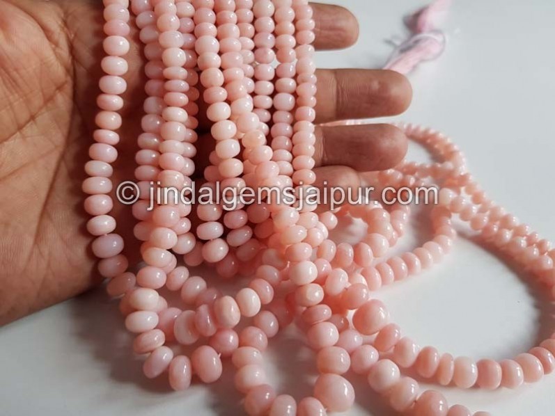 Pink Opal Smooth Roundelle Beads