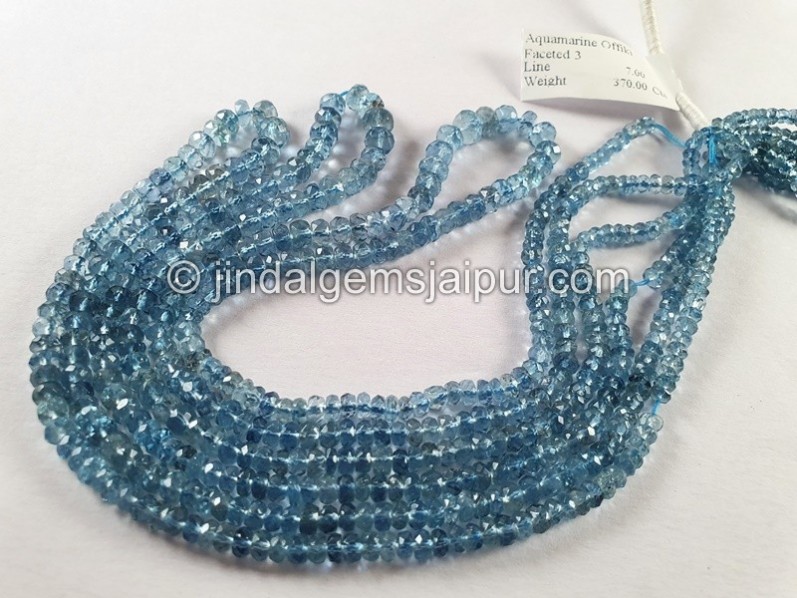 Santa Maria Aquamarine Faceted Roundelle Beads