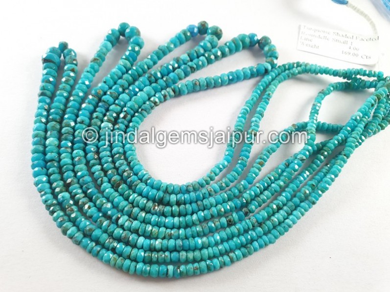 Turquoise Faceted Roundelle Shape Beads