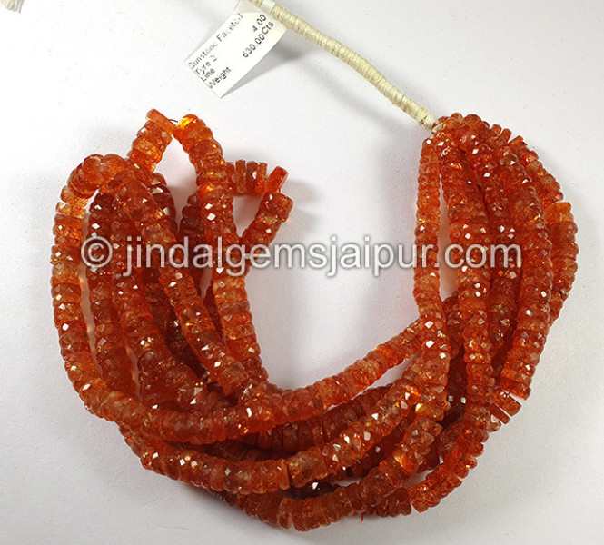 Sunstone Faceted Tyre Shape Beads