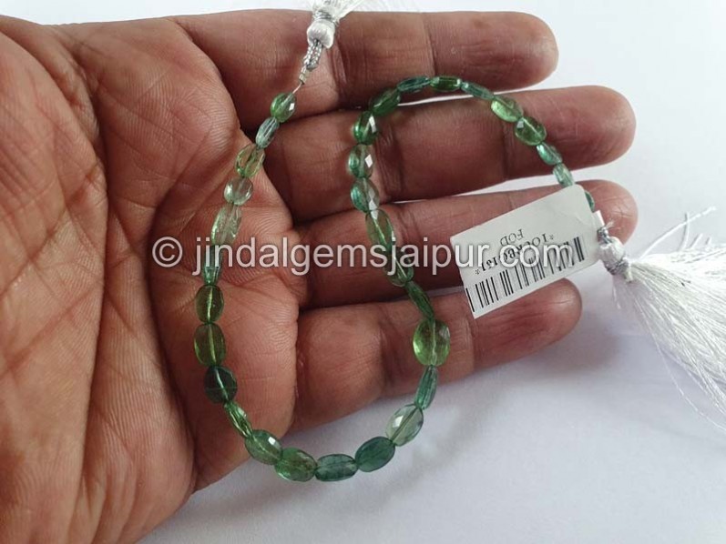 Green Tourmaline Faceted Oval Beads