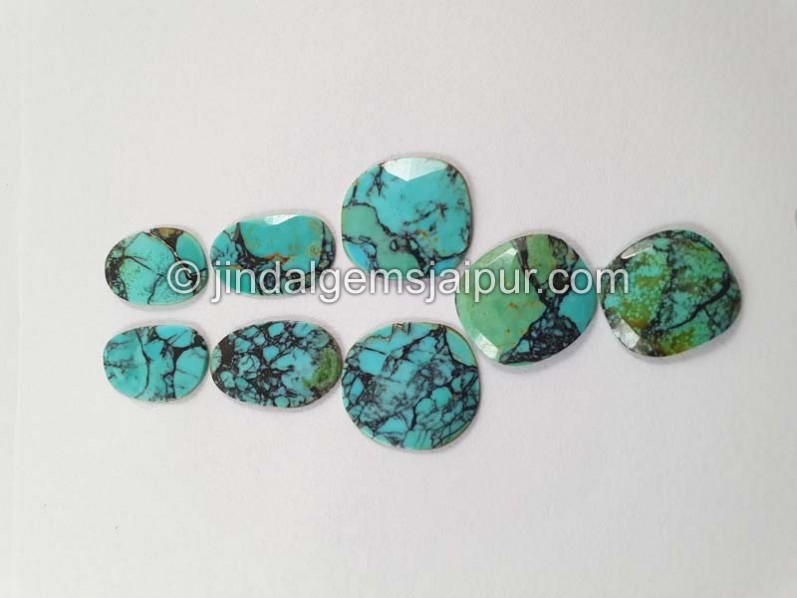 Black Spiderweb Turquoise Rose Cut Slices