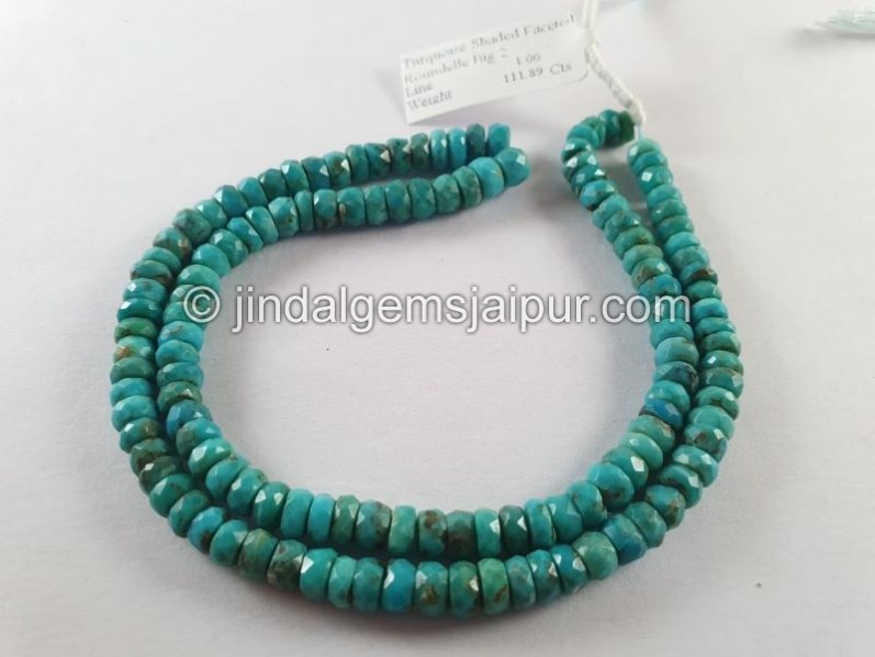 Turquoise Faceted Roundelle Shape Beads