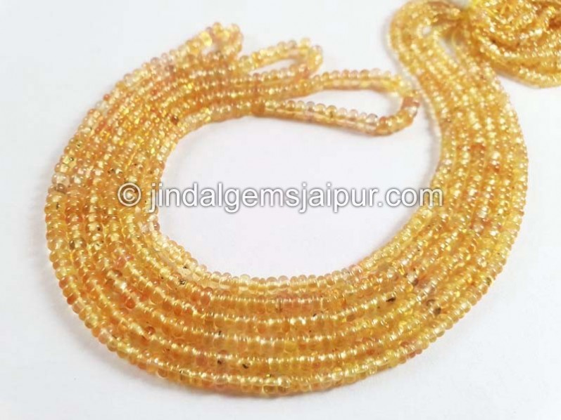 Yellow Orange Sapphire Smooth Roundelle Beads