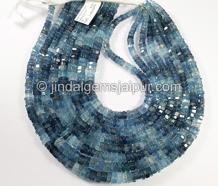 Santa Maria Aquamarine Cut Bolt Shape Beads