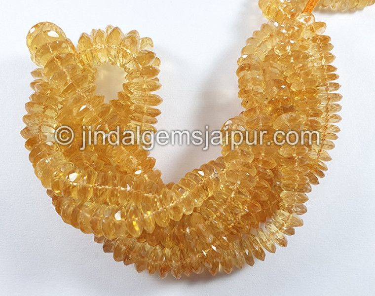 Citrine German Cut Shape Beads