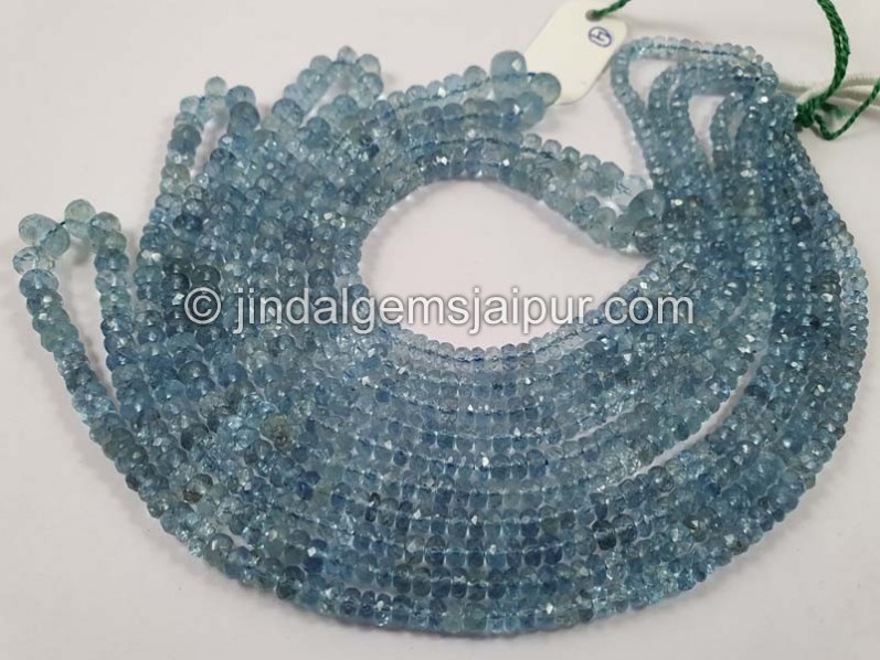 Santa Maria Aquamarine Faceted Roundelle Beads