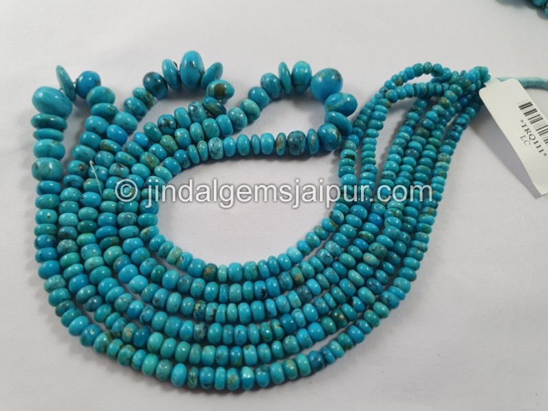 Arizona Deep Blue Turquoise Smooth Roundelle Beads