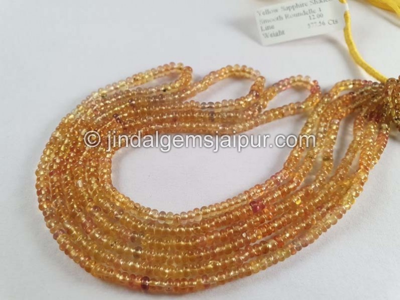 Yellowish Orange Sapphire Smooth Roundelle Beads