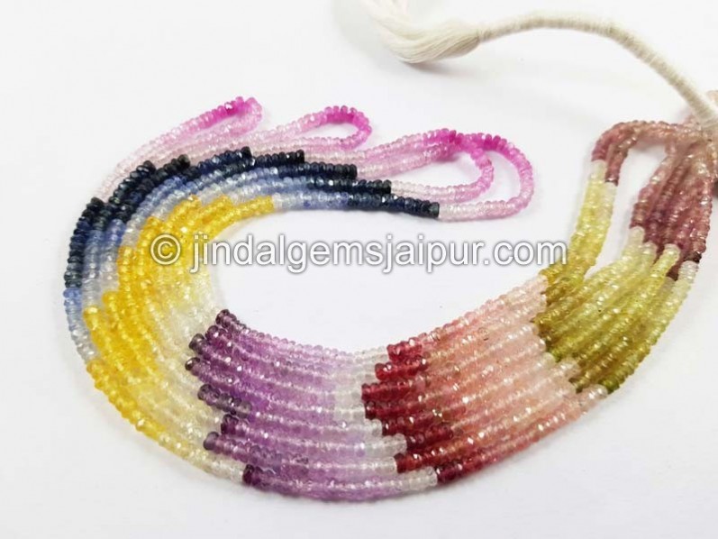Multi Sapphire Faceted Roundelle Beads