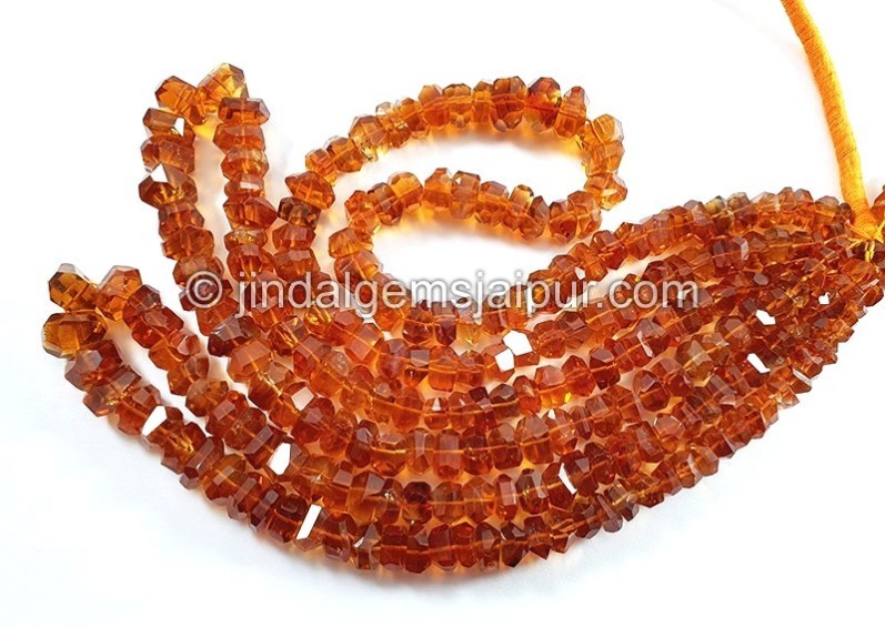 Madeira Citrine Faceted Irregular Roundelle Shape Beads