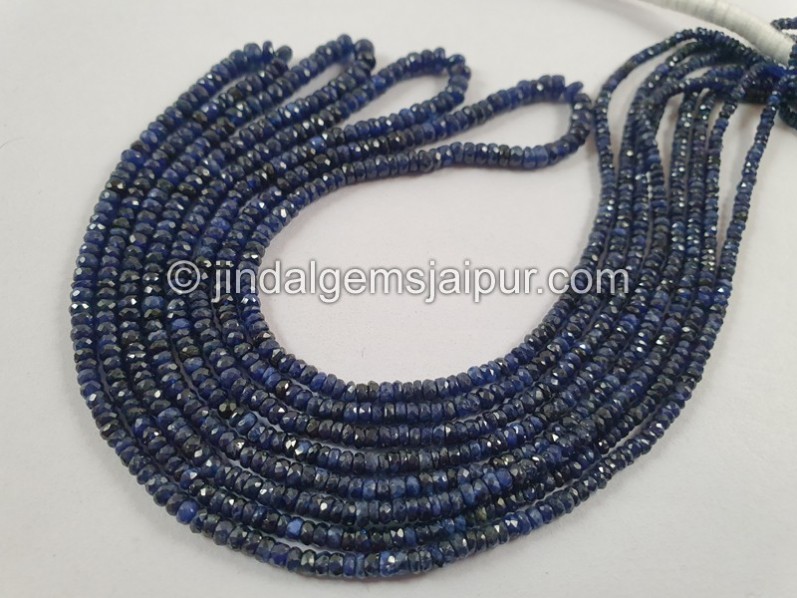 Blue Sapphire Faceted Roundelle Beads