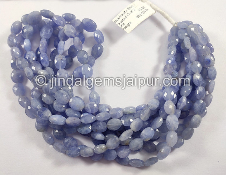Hackmanite Blue Faceted Oval Shape Beads