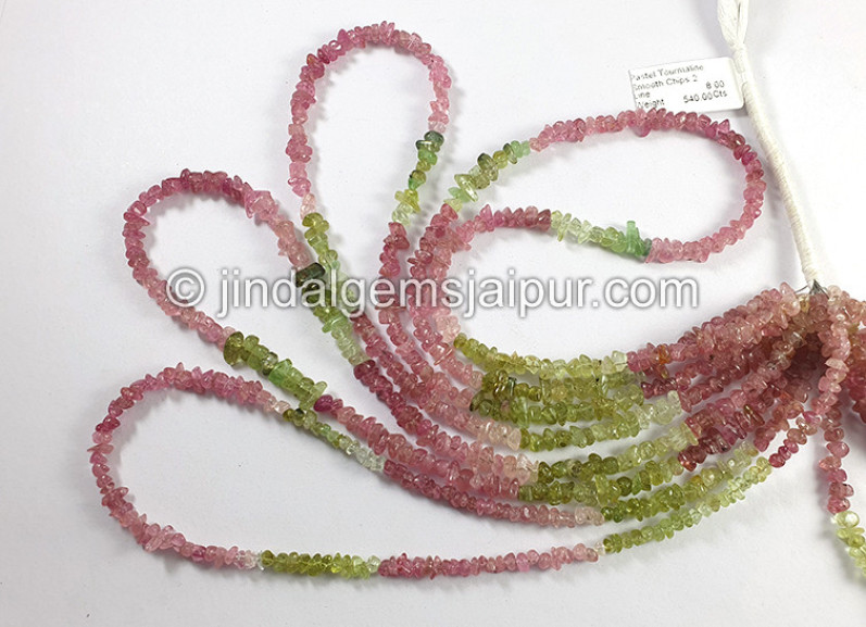 Pastel Tourmaline Smooth Chips Beads