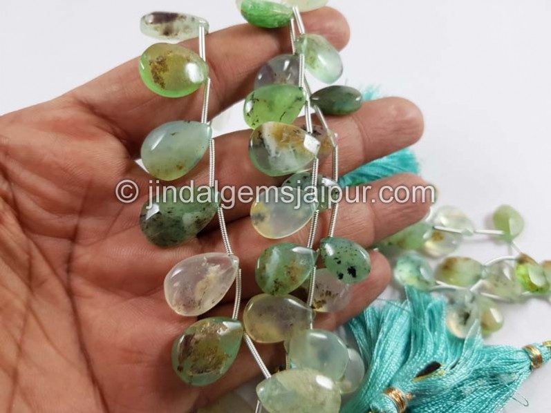 Natural Peruvian Opal Smooth Pear Beads