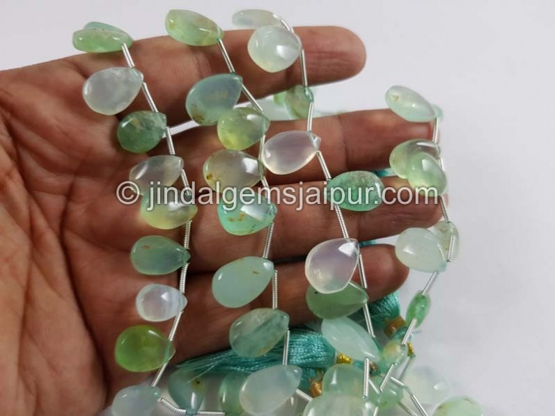 Natural Peruvian Opal Smooth Pear Beads