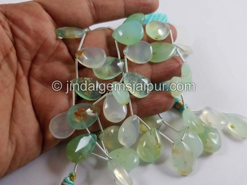 Natural Peruvian Opal Smooth Pear Beads