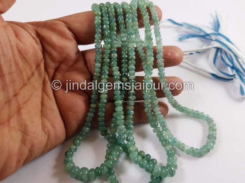 Light Paraiba Grandidierite Smooth Roundelle Beads
