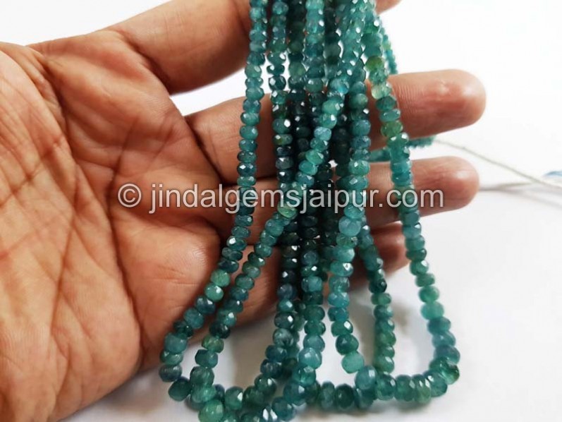 Indicolite Blue Grandidierite Faceted Roundelle Beads
