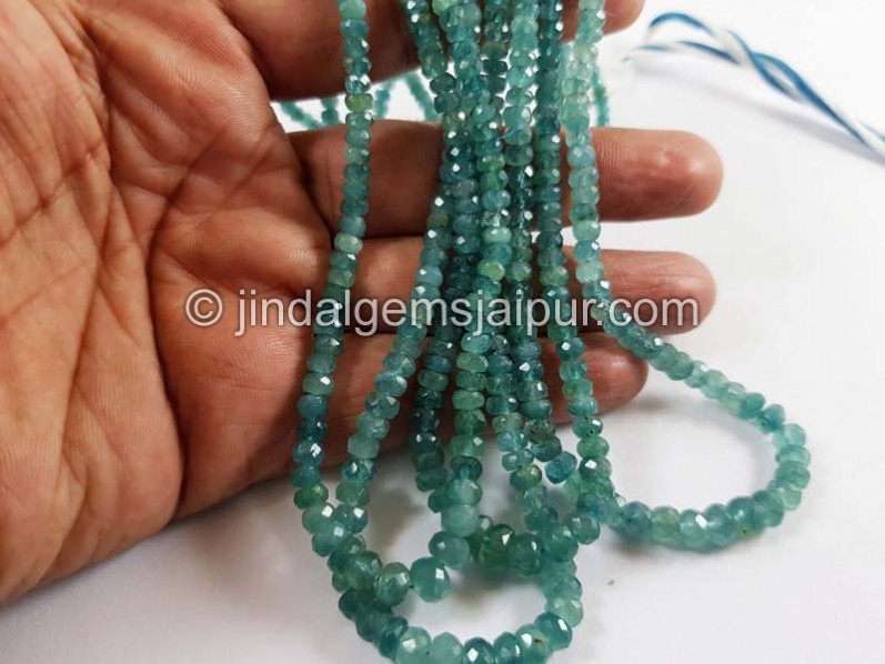Paraiba Blue Grandidierite Faceted Roundelle Beads