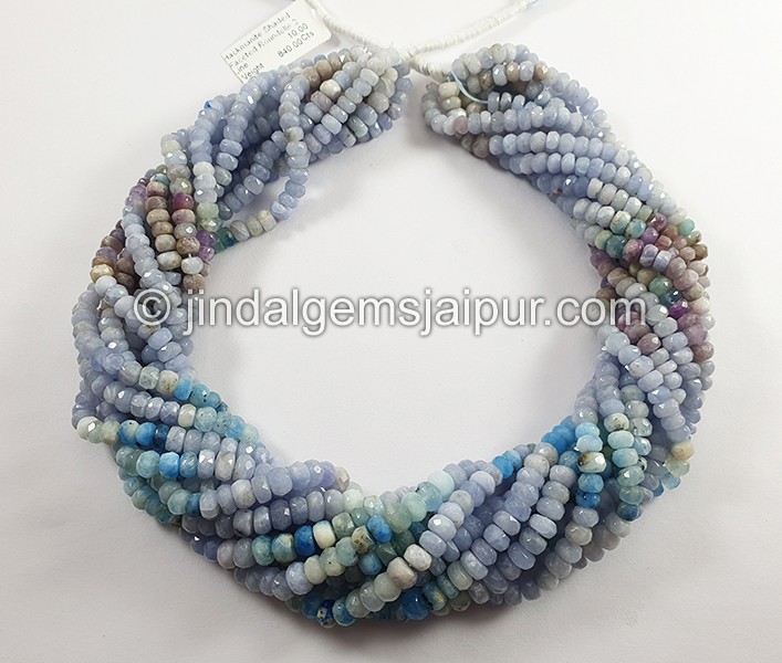 Hackmanite Shaded Faceted Roundelle Shape Beads