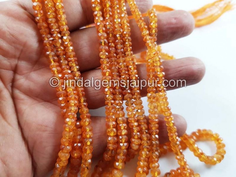 Mandarin Garnet Faceted Roundelle Beads