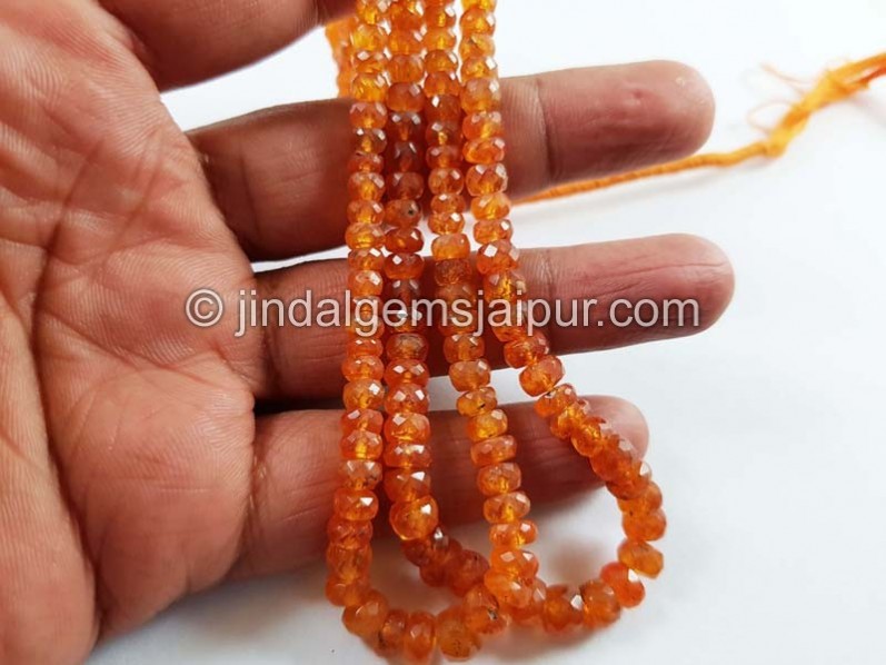 Mandarin Garnet Faceted Roundelle Beads
