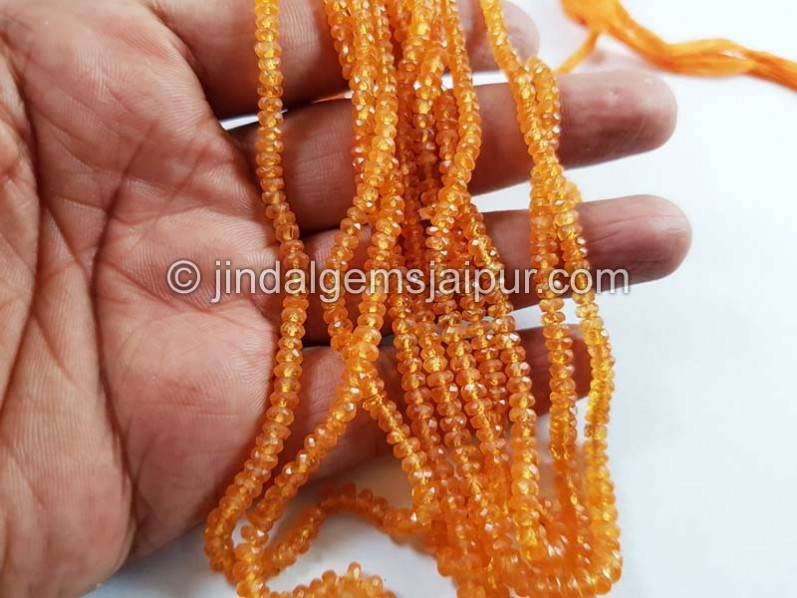 Mandarin Garnet Faceted Roundelle Beads